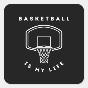 Basketball is mijn sport vierkante sticker