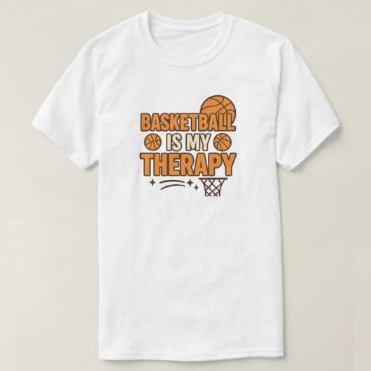 Basketball is mijn therapie t-shirt (Design voorkant)