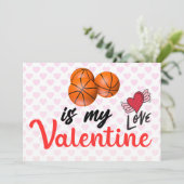 Basketball is mijn valentijn voor Player Feestdagenkaart (Staand voorkant)
