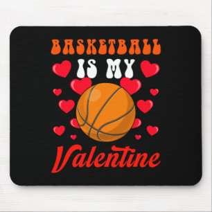 Basketball is mijn Valentijnsdag Hearts Sport Love Muismat