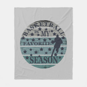 basketball is my favorite season vintage retro fleece deken