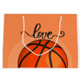 Basketball is oranje met liefde waterverf   groot cadeauzakje (Voorkant)