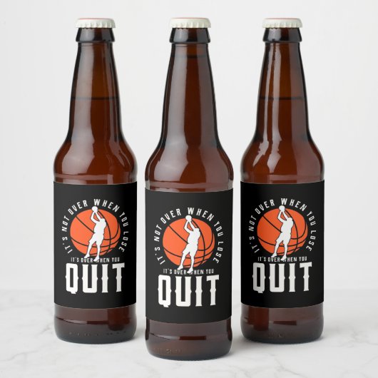 Basketball is voorbij als je stopt bier etiket (Flessen)