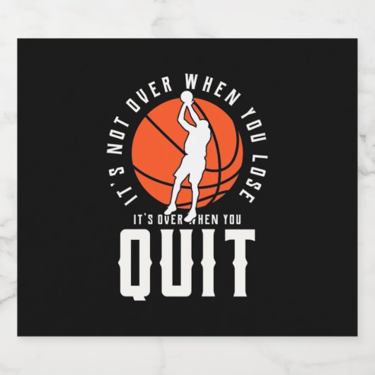 Basketball is voorbij als je stopt bier etiket (Enkel label)