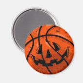 Basketball Jack O Lantern Grunge Halloween Pumpkin Magneet (Voorkant / Achterkant)