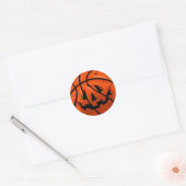 Basketball Jack O Lantern Grunge Halloween Pumpkin Ronde Sticker (Envelop)