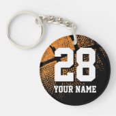 Basketball jersey nummer aangepaste sportfoto sleutelhanger (Voorkant)