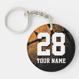 Basketball jersey nummer aangepaste sportfoto sleutelhanger