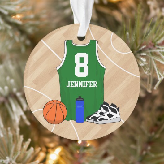 Basketball Jersey op 'court green' Ornament (Boom)