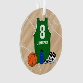 Basketball Jersey op 'court green' Ornament (voorkant)