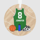 Basketball Jersey op 'court green' Ornament (achterkant)