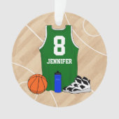 Basketball Jersey op 'court green' Ornament (voorkant)