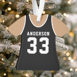 Basketball Jersey Sport Team Uniform Black Ornament<br><div class="desc">Basketball Jersey Sport Team Uniform Ornament. Dit basketbal ornament is perfect voor iedereen die schoolsport speelt of van sport houdt. Pas dit aangepaste ontwerp aan met uw eigen teamnaam en jersey nummer.</div>