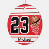 Basketball Jersey Style | DIY-tekst | Rood Keramisch Ornament (Links)
