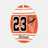 Basketball Jersey Style | DIY-tekst | SINAASAPPEL Metalen Ornament (Voorkant links)