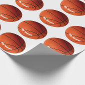 Basketball Jouw naam Aangepast Cadeaupapier (Hoek)