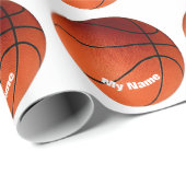 Basketball Jouw naam Aangepast Cadeaupapier (Rol Hoek)