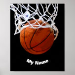 Basketball Jouw naam Aangepast Poster<br><div class="desc">Digitale sportartikelen en -Afbeeldingen - We houden van Basketball - Amerikaanse populaire sport</div>