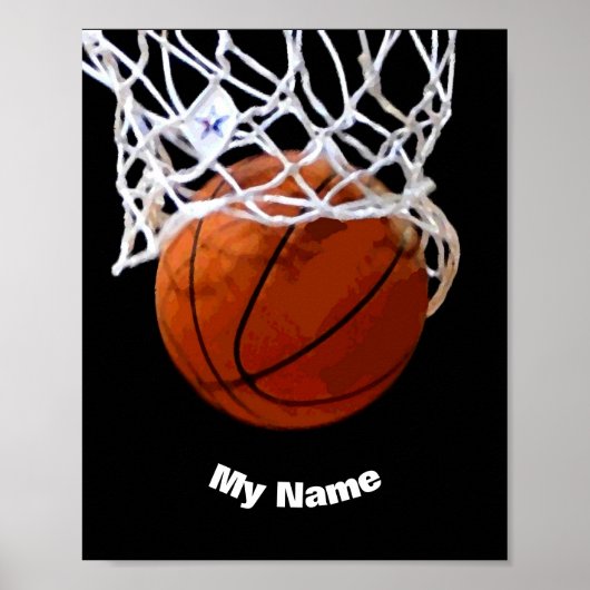 Basketball Jouw naam Aangepast Poster (Voorkant)