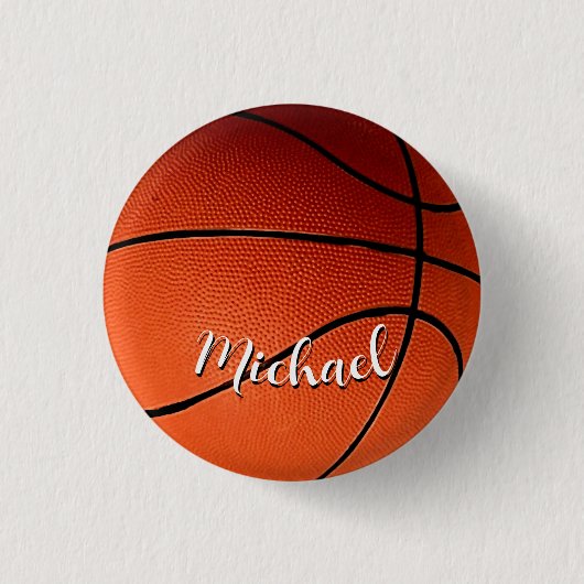 Basketball Jouw naam Aangepast Ronde Button 3,2 Cm (Voorkant)