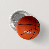 Basketball Jouw naam Aangepast Ronde Button 3,2 Cm (Voorkant /achterkant)
