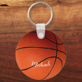 Basketball Jouw naam Aangepast Sleutelhanger (Voorkant)