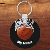 Basketball Jouw naam Aangepast Sleutelhanger (Voorkant)