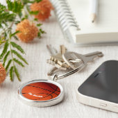 Basketball Jouw naam Aangepast Sleutelhanger (Zijkant)