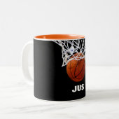 Basketball Jouw naam Aangepast Tweekleurige Koffiemok (Voorkant links)