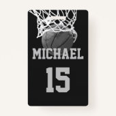 Basketball Jouw naam Badge (Achterkant)