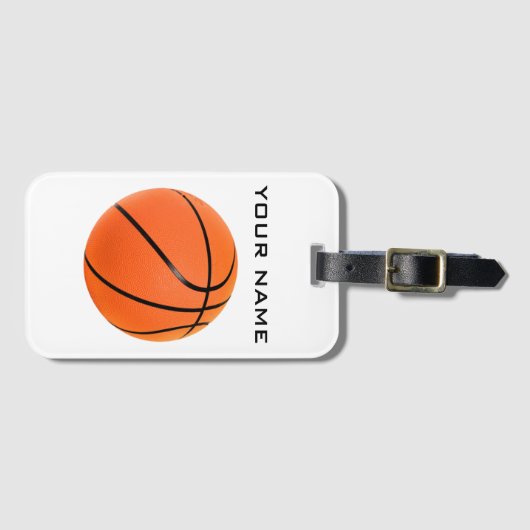 Basketball Jouw naam Bagagelabel (Voorkant (horizontaal))