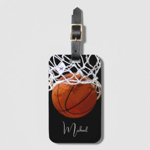 Basketball Jouw naam Bagagelabel