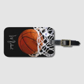 Basketball Jouw naam Bagagelabel (Voorkant (horizontaal))