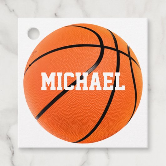 Basketball Jouw naam Bedankjes Labels (Voorkant)