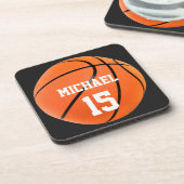 Basketball Jouw naam Bier Onderzetter (Linkerzijde)