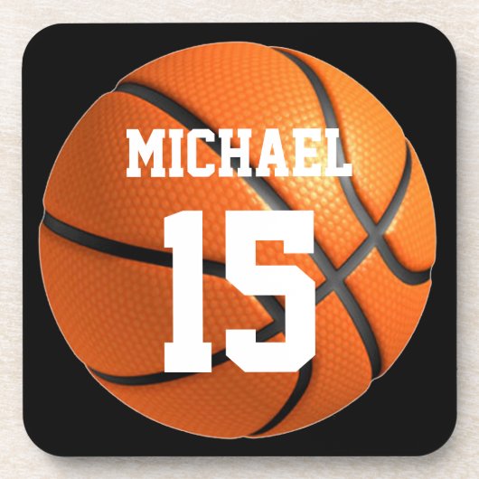 Basketball Jouw naam Bier Onderzetter (Voorkant)