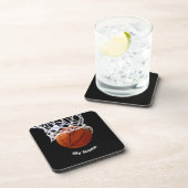 Basketball Jouw naam Bier Onderzetter (Rechterzijde)