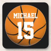Basketball Jouw naam Bier Onderzetter (Voorkant)