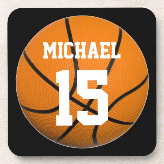 Basketball Jouw naam Bier Onderzetter (Voorkant)