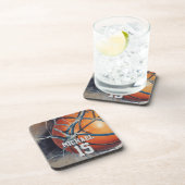 Basketball Jouw naam Bier Onderzetter (Rechterzijde)