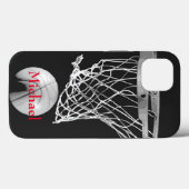 Basketball Jouw naam Black White Red Case-Mate iPhone Case (Achterkant (horizontaal))