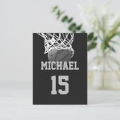 Basketball Jouw naam Briefkaart (Staand voorkant)