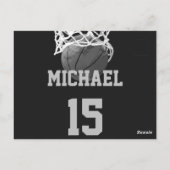 Basketball Jouw naam Briefkaart (Achterkant)