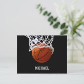 Basketball Jouw naam Briefkaart (Staand voorkant)