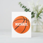 Basketball Jouw naam Briefkaart (Staand voorkant)