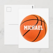 Basketball Jouw naam Briefkaart (Voorkant / Achterkant)
