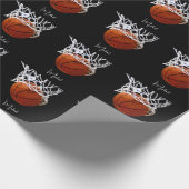 Basketball Jouw naam Cadeaupapier (Hoek)
