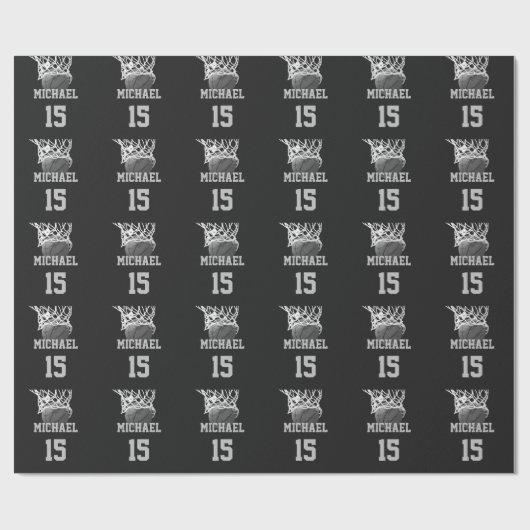 Basketball Jouw naam Cadeaupapier (Vlak)