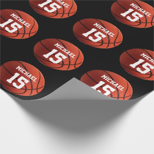 Basketball Jouw naam Cadeaupapier (Hoek)