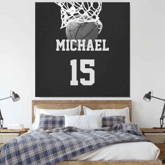 Basketball Jouw naam Canvas Afdruk (Insitu (Slaapkamer))